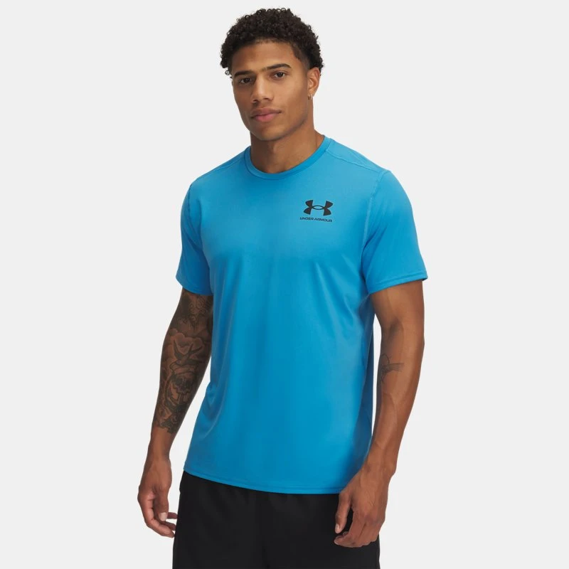 HeatGear? Fitted Mens Short Sleeve Ether Blue / Black