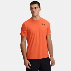 HeatGear? Fitted Mens Short Sleeve Fire / Black Orange