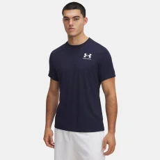 HeatGear? Fitted Mens Short Sleeve Midnight Navy / White Blue
