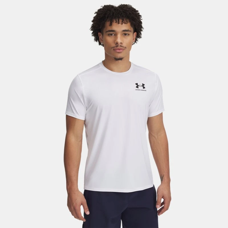 HeatGear? Fitted Mens Short Sleeve White / Black