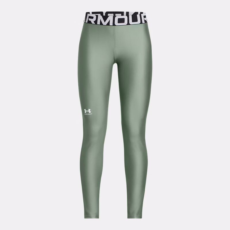 HeatGear Girls Leggings Silica Green / White YXL (63 - 67 in)