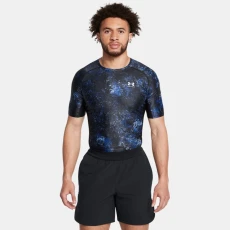 HeatGear? Iso-Chill Printed Mens Short Sleeve Tech Blue / White