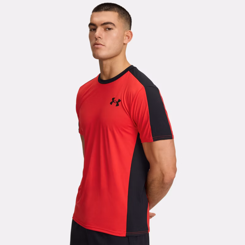 HeatGear Wordmark Mens Short Sleeve Red / Black / Black L
