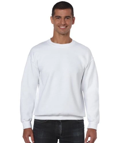 Heavy Blend Unisex Adult Crewneck Sweatshirt (L) (White)