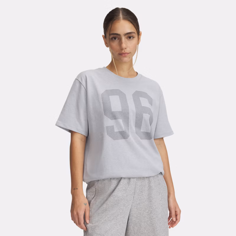 Heavyweight 96 Womens Oversized Short Sleeve Mod Gray Light Heather / Steel / White - Gray