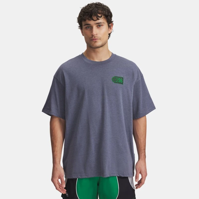 Heavyweight Hoops Courtside Mens Short Sleeve Downpour Gray / Team Kelly Green