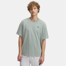Heavyweight Logo Wash Mens Oversized Short Sleeve Silica Green / White