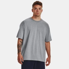 Heavyweight Mens Oversized Short Sleeve Steel Light Heather / White Gray