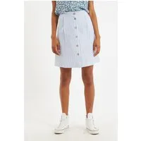 Hela Sail Stripe Button Through A-Line Mini Skirt Blue