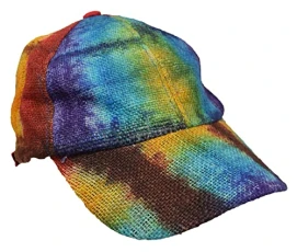 Hemp Rainbow Tie Dye Handmade Cap Summer Visor Hat Multicolored Hemp Rainbow Tie Dye Handmade Cap Summer Visor Hat Multicolored