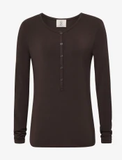 Henley Top in Turkish Coffee