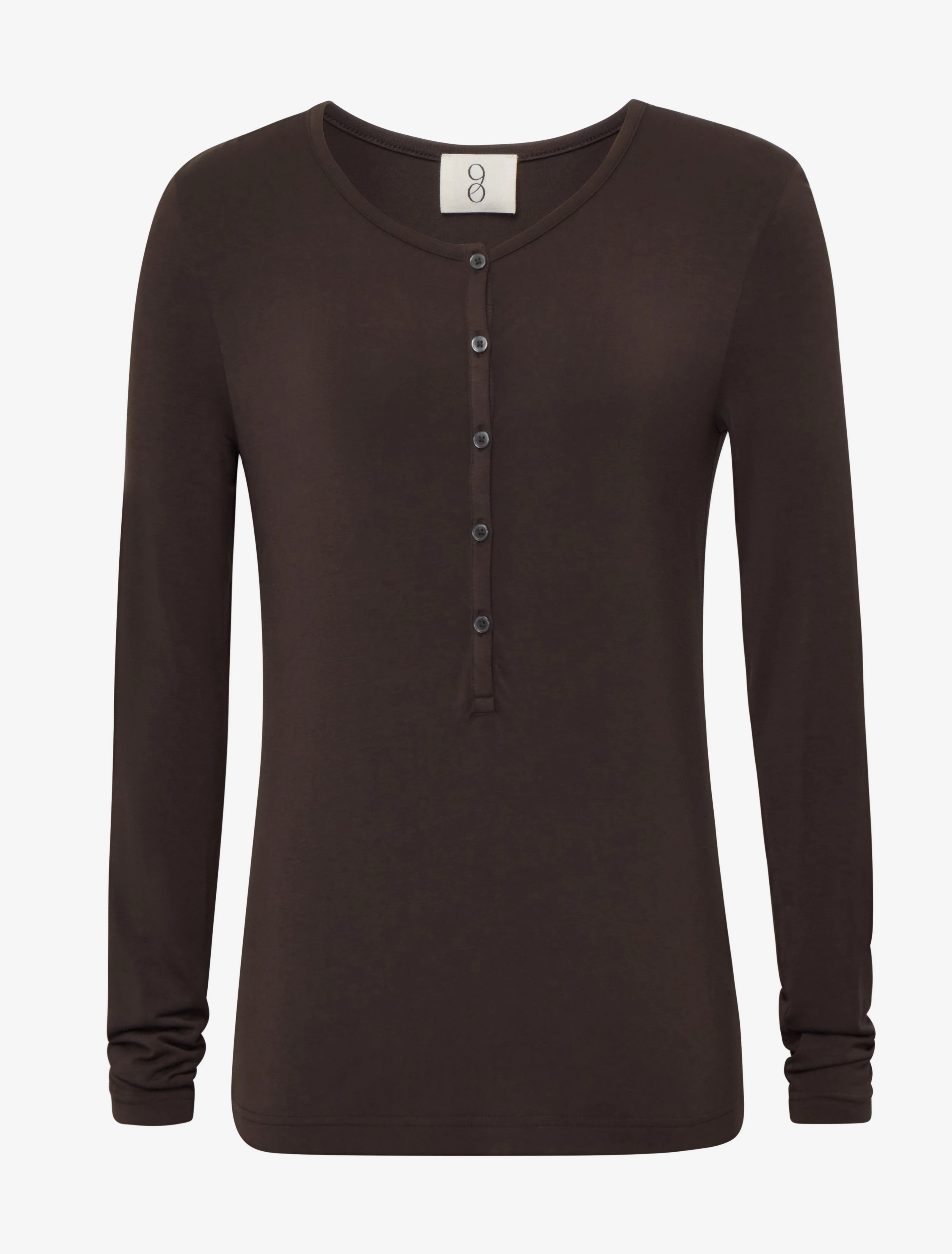 Henley Top in Turkish Coffee