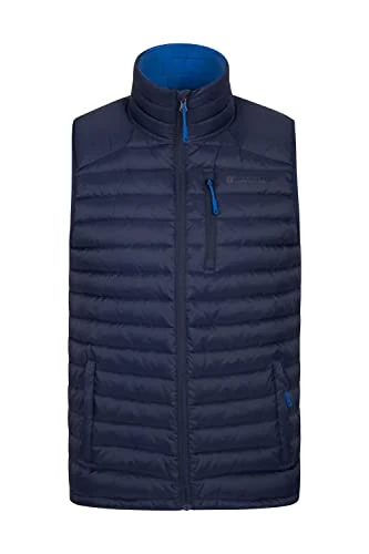 Henry II Mens Down Padded Gilet - Lightweight Vest, Full Zip Outerwear -Winter Clothing for Running, Cycling, Walking, Travelling Navy M