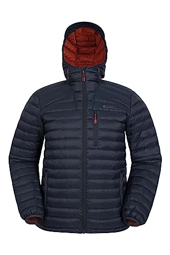 Henry II Mens Down Padded Jacket - Water Resistant Coat, Insulated Winter Wear - Clothing for Outdoor, Travel Navy XL