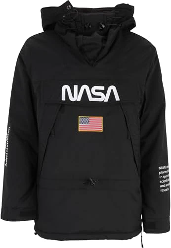 Herren NASA Windbreaker Jacke, Schwarz (Black 00007), Medium (Herstellergröße: M)