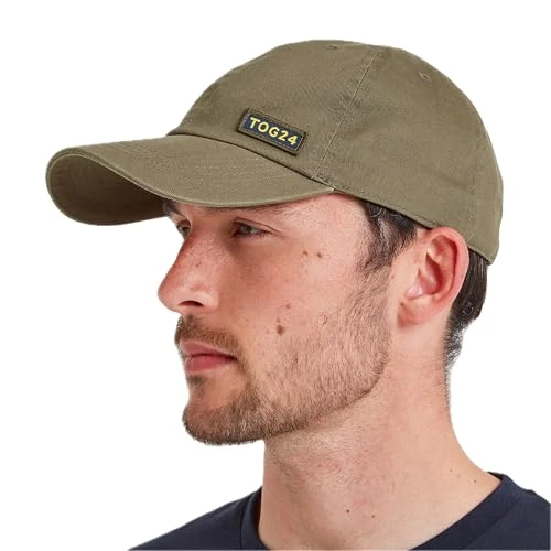 Hewitt Baseball Cap. Mens Or Womens Baseball Cap Made from Cotton in Classic 5 Panel Design with Lightly Washed Fabric Look. Features Adjustable Strap for Easy Wearing & Comfort Khaki