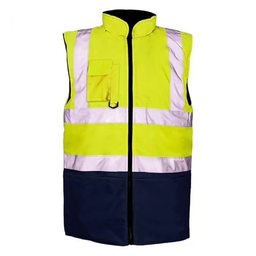 Hi Viz Vis Bodywarmer Fleece Lined Reversible High Visibility Reflective Waterproof Workwear Securit