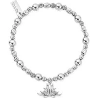 Hidden Beauty Silver Flower Bracelet - 18cm