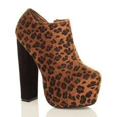 high Chunky Heel Platform Zip Block Ankle Bootie Boots Size 5 38