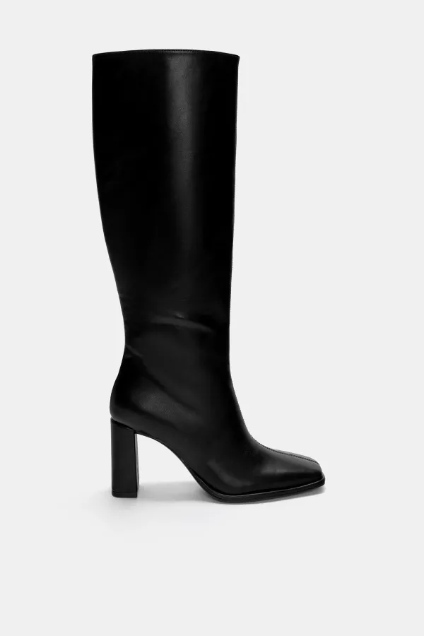 High-Heel Boots - Black
