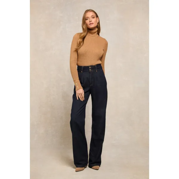 High Waisted Tailored Wide Leg Jean