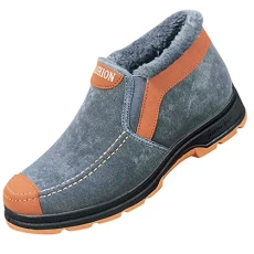 Hiking shoes men's sports shoes men's running shoes men's hiking shoes winter men's snow boots round toe thick soles non-slip colour block high top warm outdoor shoes outdoor men, gray, 8 UK