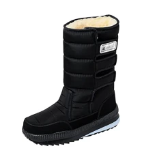 Hiking shoes men's sports shoes men's running shoes men's pair boots winter warm and cold splash-proof water hook loop thickened snow boots men waterproof breathable, black, 8 UK