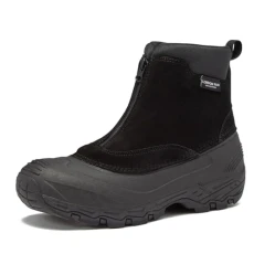 Holborn Snow Boots for Men - Suede Leather Waterproof, Lined Insulated Zip Up Men’s Winter Snow Boots, Black, 14
