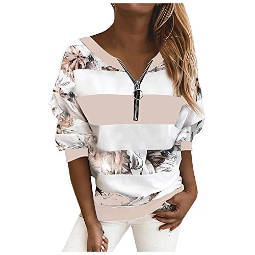 Holiday Essentials Hoodies for Women Zip up Blue, Long Sleeve Full Zip Hooded Oversized Super Soft Warm Zipper Hoodie Sweatshirt Sweater Cardigan with Drawing Xmas Gifts for Women