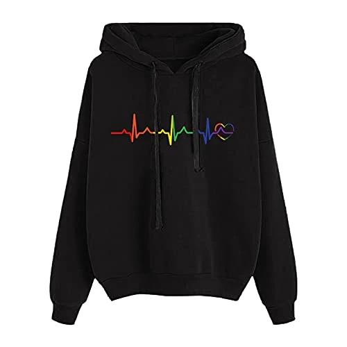 Holiday Essentials Zip up Hoodies for Women Uk, Long Sleeve Full Zip Hooded Hooded Pullover Super Soft Warm Zipper Hoodie Sweatshirt Sweater Cardigan with Drawing Deals of the Day