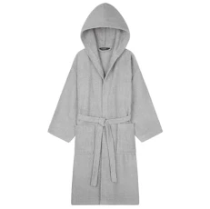 Hooded Bath Robes for Women - Absorbent Cotton Terry Towelling Bathrobe S-XL Comfy Dressing Gown with Hood Shower Bath Spa Gym (Light Grey, L) Hooded Bath Robes for Women - Absorbent Cotton Terry Towelling Bathrobe S-XL Comfy Dressing Gown with Hood Shower Bath Spa Gym (Light Grey, L)