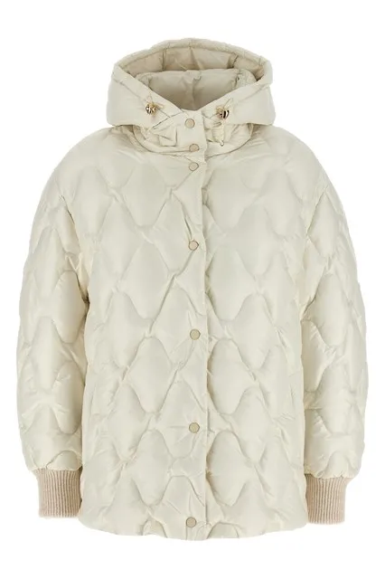 Hooded down jacket - White
