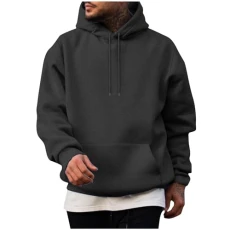 Hooded Pullover Men's Casual Sports Hoodie Long Sleeve Lightweight Sweatshirt with Hood Pullover Comfortable Plain Long Sleeve Pullover 2024 Winter Jumper Tops for Men Outwear, 07-Dark Grey, XL