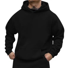 Hooded Pullover Men's Casual Sports Hoodie Long Sleeve Lightweight Sweatshirt with Hood Pullover Comfortable Plain Long Sleeve Pullover 2024 Winter Jumper Tops for Men Outwear, 20-black, XL