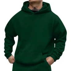 Hooded Pullover Men's Casual Sports Hoodie Long Sleeve Lightweight Sweatshirt with Hood Pullover Comfortable Plain Long Sleeve Pullover 2024 Winter Jumper Tops for Men Outwear, 22-green, L