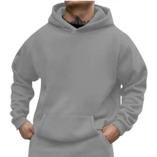 Hooded Pullover Men's Casual Sports Hoodie Long Sleeve Lightweight Sweatshirt with Hood Pullover Comfortable Plain Long Sleeve Pullover 2024 Winter Jumper Tops for Men Outwear, 23-grey, L