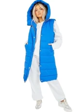 ® Hooded Quilted Jacket Womens, Ladies Gilet Long Coat, Padded Sleeveless Hoodie Women, Puffer Long Jackets for Women UK with Pockets, Ladies Gilets as Warmers for Women Royal Blue ® Hooded Quilted Jacket Womens, Ladies Gilet Long Coat, Padded Sleeveless Hoodie Women, Puffer Long Jackets for Women UK with Pockets, Ladies Gilets as Warmers for Women Royal Blue