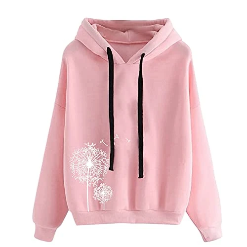 Hoodies for Women Loose Fit, Long Sleeve Full Zip Hooded Floral Print Soft Warm Oversized Hoodie Blanket Sweater Cardigan with Drawing Lightning Deals of the Day