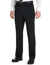 Hopsack Straight Men's Trousers Black W34 INxL29 in