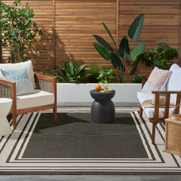 Horizon Indoor Outdoor Rug Black - 305cm x 244cm - Black