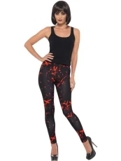 Horror Leggings, Black & Red with Blood Splatter, Halloween Fancy Dress Accessory, Zombie Dress Up Accessories Horror Leggings, Black & Red with Blood Splatter, Halloween Fancy Dress Accessory, Zombie Dress Up Accessories