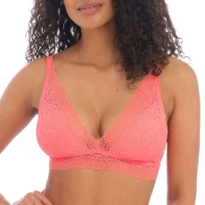 Hot Coral Erin Non Wired Bralette - Pink