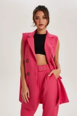 Hot Pink Sleeveless Blazer /