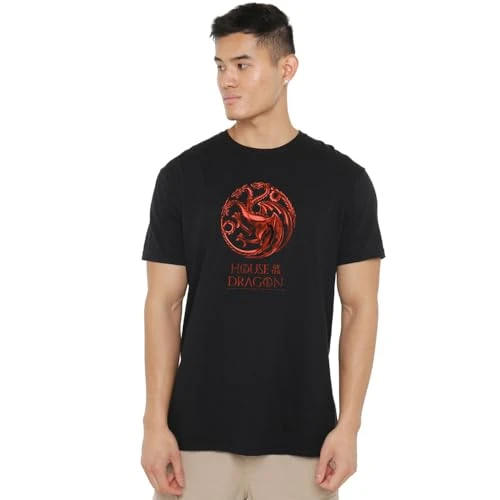 House of The Dragon Fire & Blood Egg, Unisex T Shirt, Black, X-Large