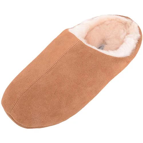 Hudson, Mens Mule Style Sheepskin Slipper - Chestnut - UK 8 / EU 42