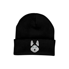 Husky Beanie Hat - Dog Lovers Gifts for Women - Winter Hats for Women - Knitted Wooly Ladies Hats - Dog Walking Accessories - Embroidered Gifts for Dog Lovers Black Husky Beanie Hat - Dog Lovers Gifts for Women - Winter Hats for Women - Knitted Wooly Ladies Hats - Dog Walking Accessories - Embroidered Gifts for Dog Lovers Black