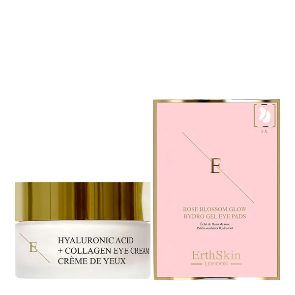 Hyaluronic Acid + Collagen Pro Age Eye Cream 30Ml + Rose Blossom Glow Hydro-Gel Eye Pads X - Multi
