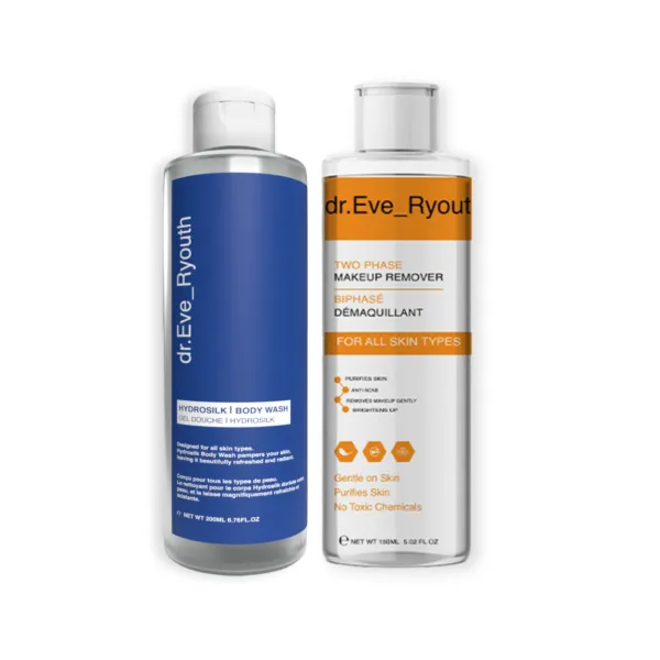 Hydrosilk Body Wash 200ml +Refreshing and Hydrating Micellar Water in 150ML - Black