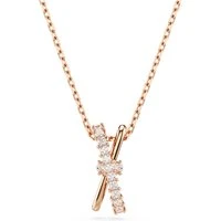 Hyperbola Rose-Gold Mixed Cuts Crystal Twist Pendant Necklace