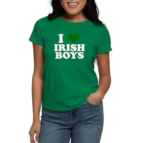 I Love Irish Boys Green Women's Dark T Shirt Womens Cotton T-Shirt